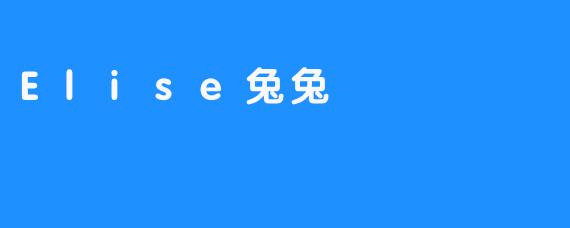 可爱精灵——Elise兔兔的奇幻冒险