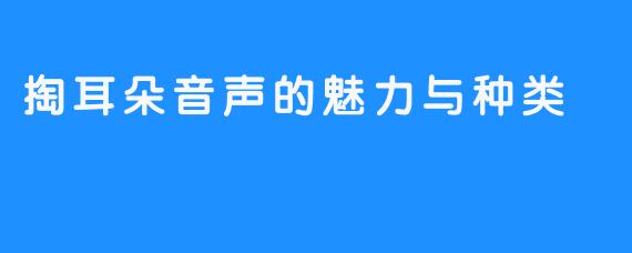 掏耳朵音声的魅力与种类