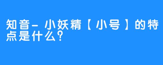 知音-小妖精【小号】的特点是什么？