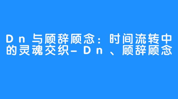 Dn与顾辞顾念：时间流转中的灵魂交织-Dn、顾辞顾念